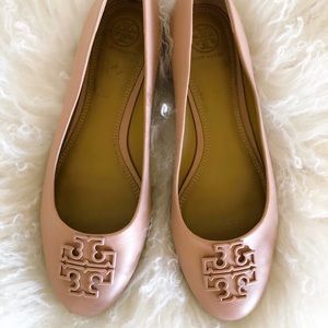 NEW TORY BURCH Ballet Flat Neutral Tan Shoe sz8